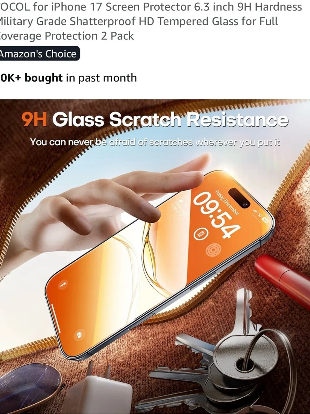 Orange iPhone Screen Protector for 6.3